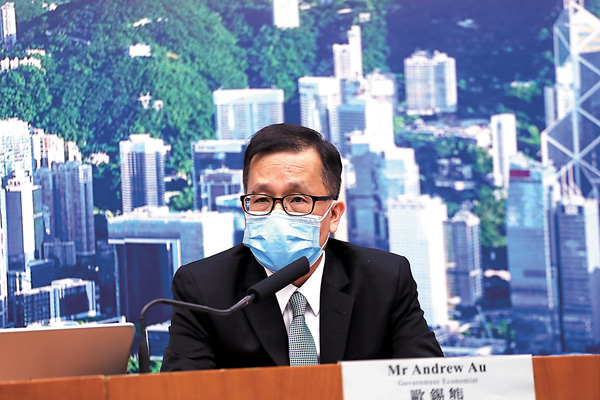 ● 歐錫熊稱，由於與疫情相關的不確定性仍高，今年經濟增長預測維持3.5%至5.5%。香港文匯報記者  攝