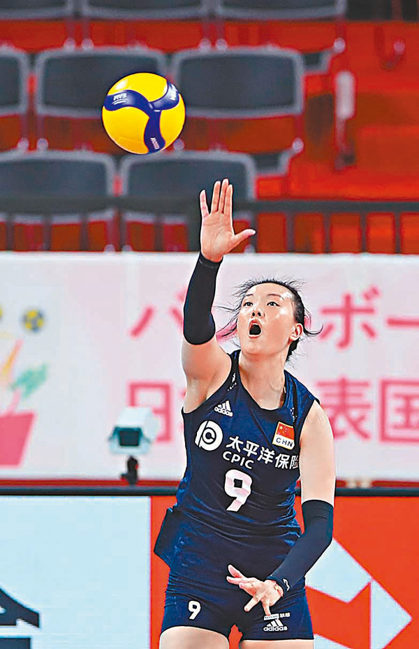●張常寧在朱婷、袁心玥等主力缺陣的情況下將肩負更多重任。資料圖片