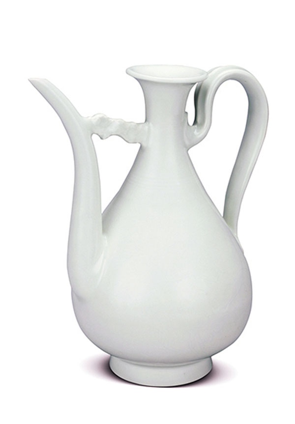 ●明永樂甜白暗花把壺