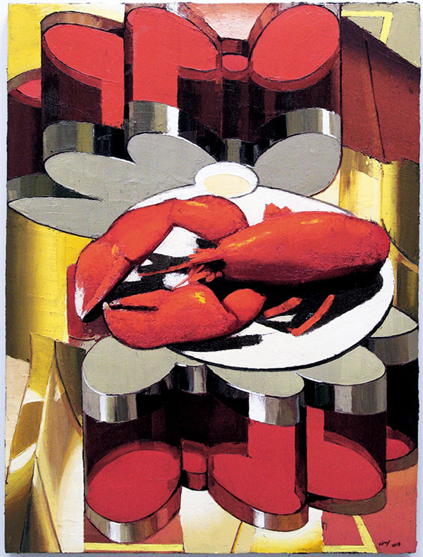 ●張業興《平衡—龍蝦》布面油畫  