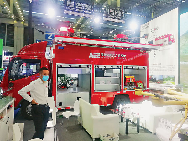 ●一電科技推出的高樓滅火無人機，提高了效率和降低了成本。