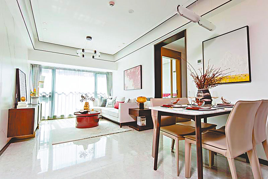 ●深物業金領所有戶型均為精裝修。圖為深物業金領A座樣板房。