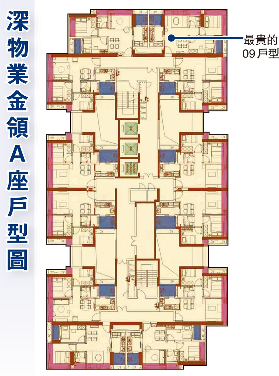 深物業金領A座戶型圖