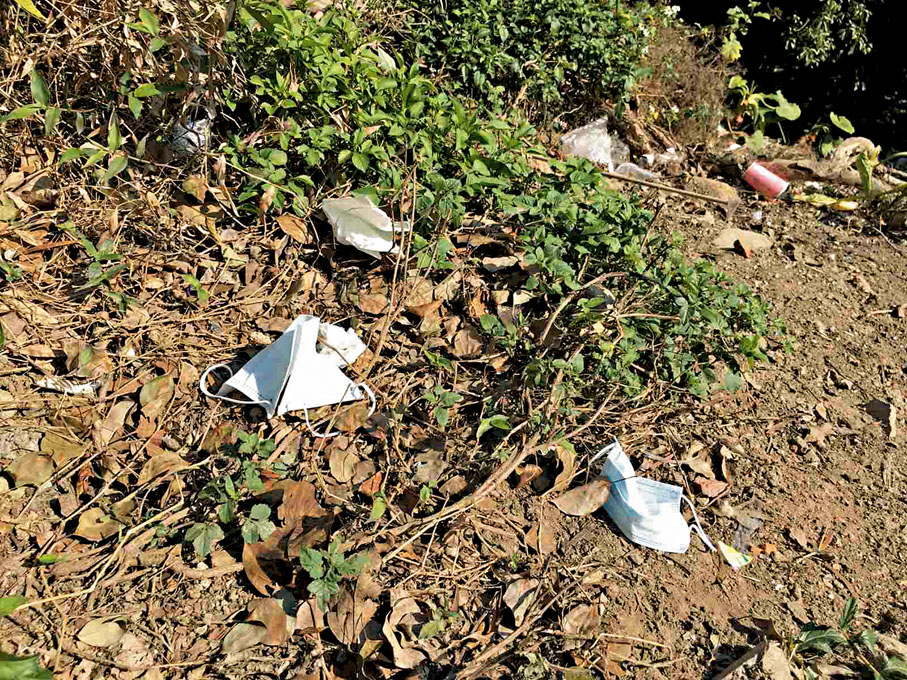 ● 郊野公園不難見到隨地垃圾，疫情發生後還有口罩被隨地棄置。 資料圖片