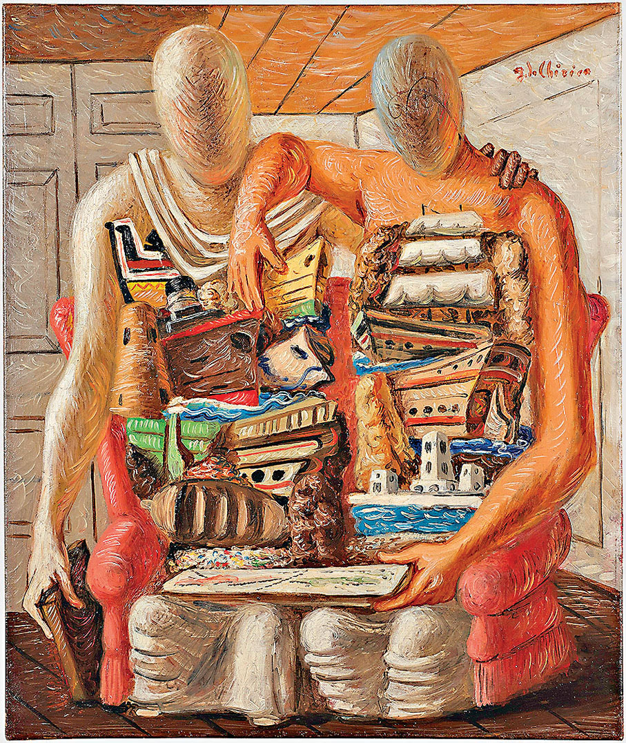 ●喬治歐‧德‧基里訶的《兩個人像》。