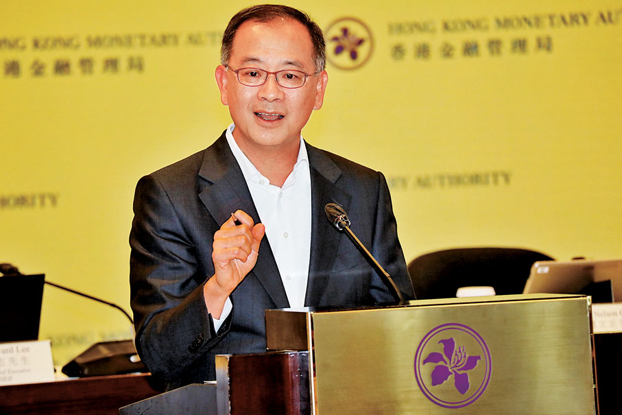 ●金管局總裁余偉文表示，金管局已成立跨部門工作小組，研究發行數碼港元的可行性。香港文匯報記者 攝