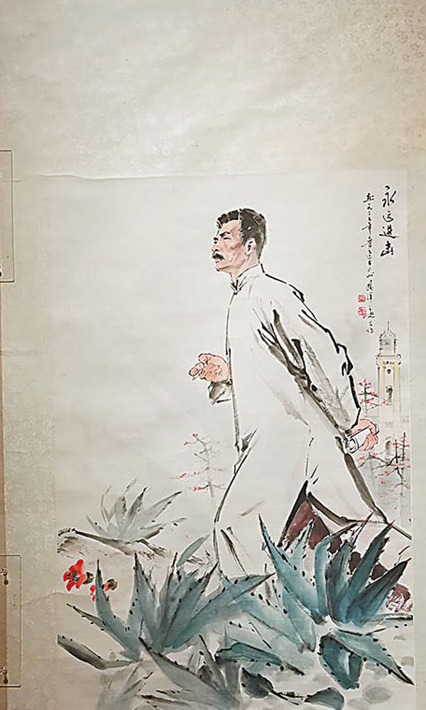 ●楊之光、鷗洋伉儷合作的中國畫《永遠進擊》。