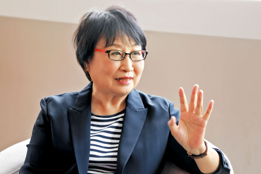 ●著名編劇何冀平。香港文匯報記者 攝