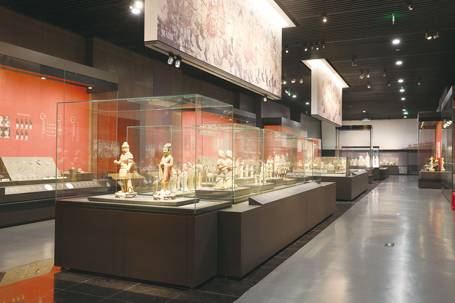 ●陝西歷史博物館中國古代文明展廳一角。