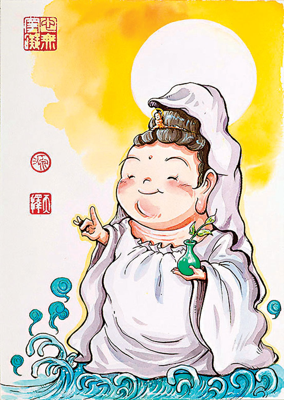 ▲▼源天擇筆下的人物憨態可掬。受訪者供圖