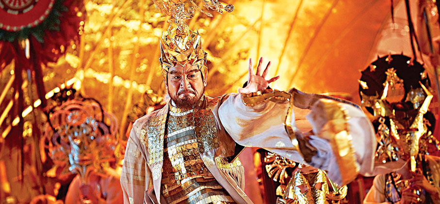 ● 紂王即位初年曾有一番作為，但晚年窮奢極慾，導致人民怨聲載道，終被周武王所滅。圖為電影中的紂王。 資料圖片