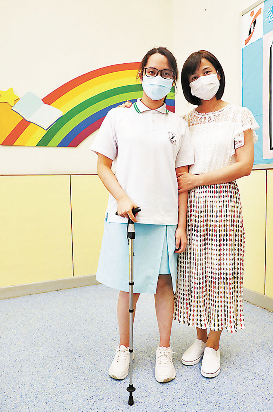 ●沈小筵和媽媽潘女士的合照。香港文匯報記者  攝