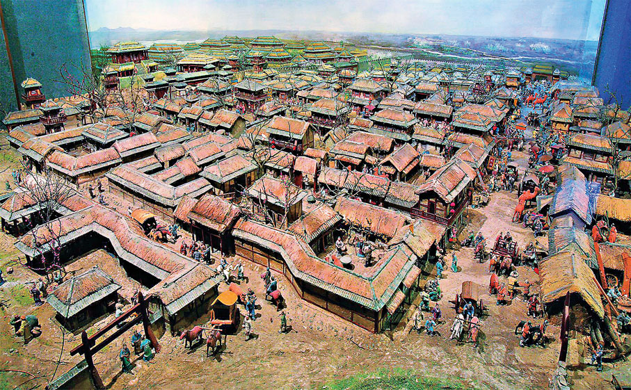 ● 齊國古都臨淄的還原模型。 資料圖片