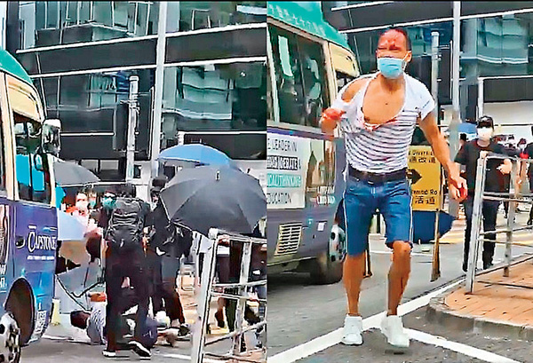 ● 陳子遷去年被黑衣魔襲擊成血人。資料圖片