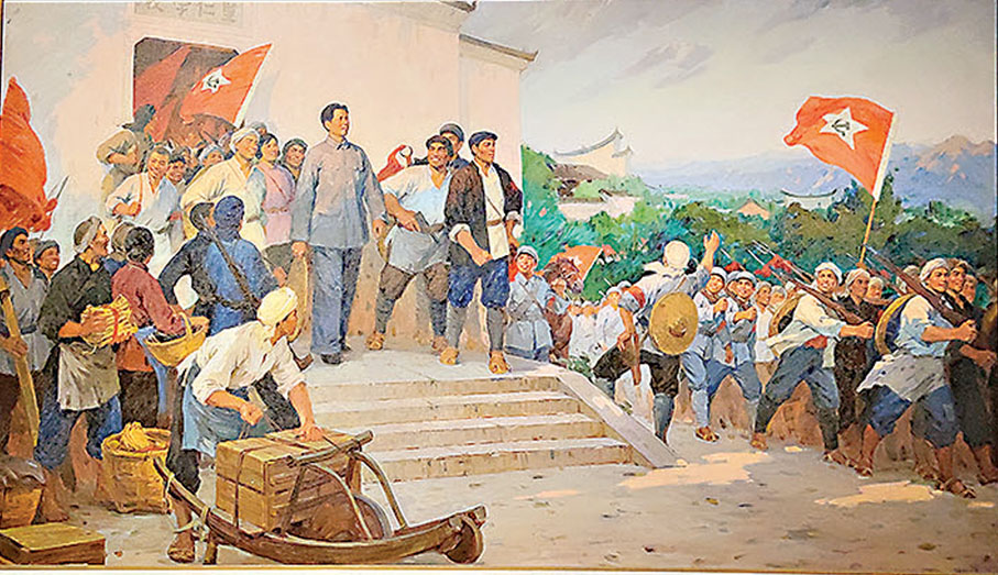 ●馬常利1975年創作的油畫《秋收起義》。