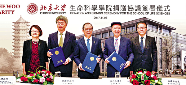 ● 2017年呂志和向北京大學生命科學學院捐資1.2億元人民幣，成立「呂志和生命科學學院基金」，支持北京大學生命科學學院的發展，以及建設生命科學科研大樓，校方將新建大樓冠名為「呂志和樓」。 受訪者供圖