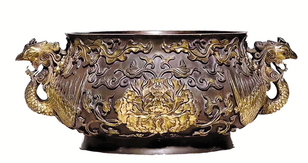 ●十七世紀鍍金銅香爐