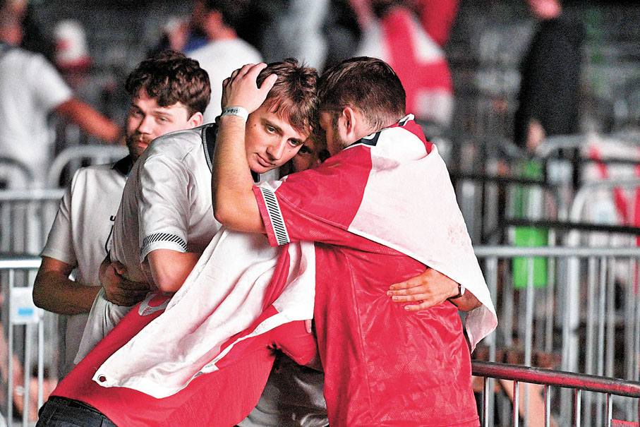 ●英格蘭球迷非常傷心。  法新社