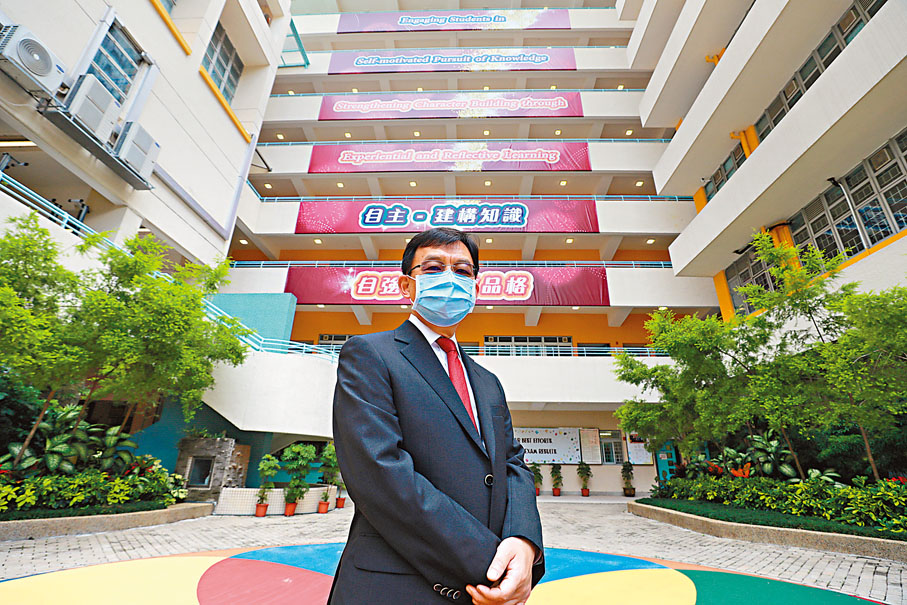 ●吳宏基表示，福建中學一直秉持「關懷同胞、作育英才、愛國愛鄉」的辦學宗旨，為培養愛國人才而奮鬥。香港文匯報記者  攝