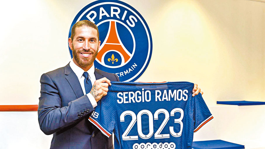 ●沙治奧拉莫斯與巴黎聖日耳門簽約至2023年。PSG圖片