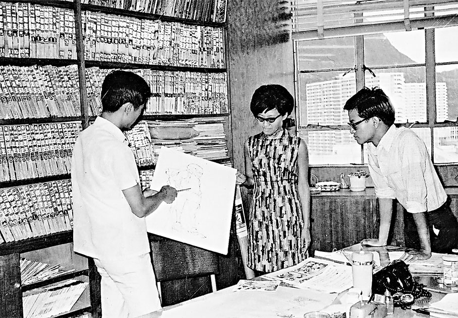 ●《兒童樂園》70年代編輯室，（左起）郭禮明、張浚華、潘偉。