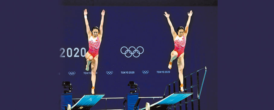 ●7月25日，在東京奧運會跳水女子雙人三米跳板決賽中，中國選手施廷懋/王涵奪得冠軍。