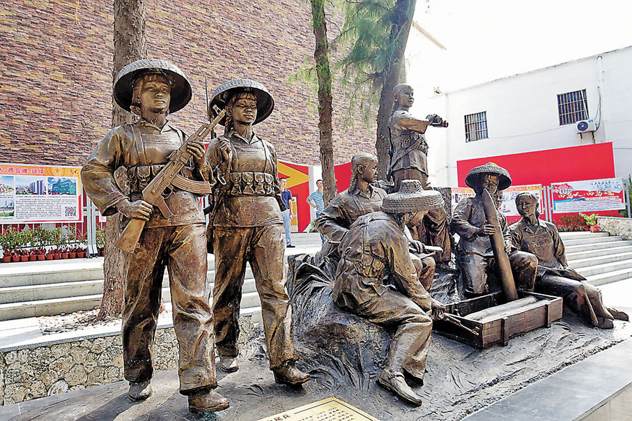 ●「八姐妹炮班」群雕。