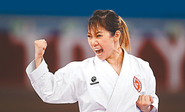 ●劉慕裳在比賽中氣勢強橫。 路透社