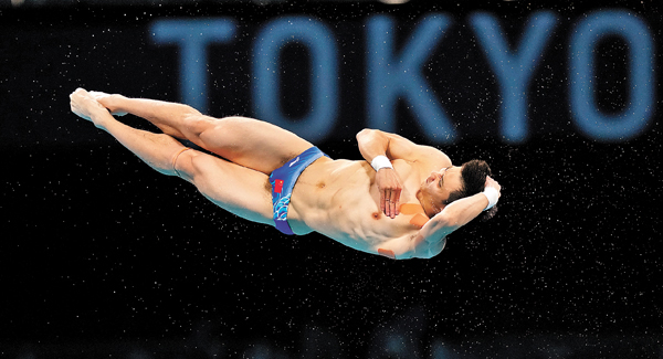 ●  8月7日，曹緣在比賽中。  美聯社