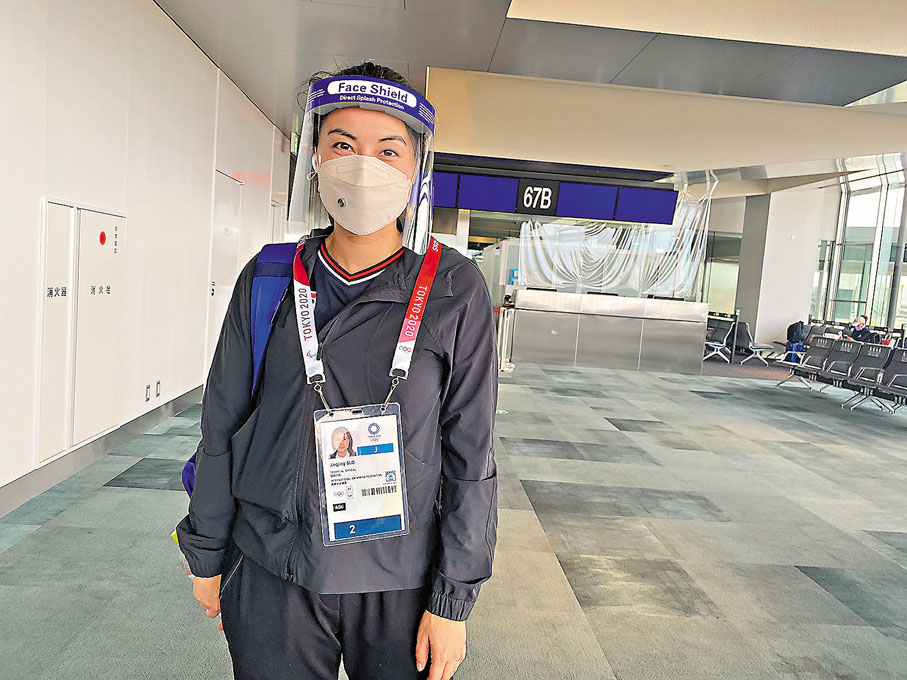 ●郭晶晶昨結束東奧之旅返港。本報記者郭正謙東京傳真