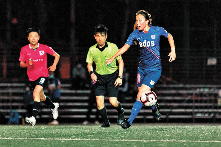 ●傑志女隊（藍衫）在去屆甲組聯賽名列第4。 球會圖片