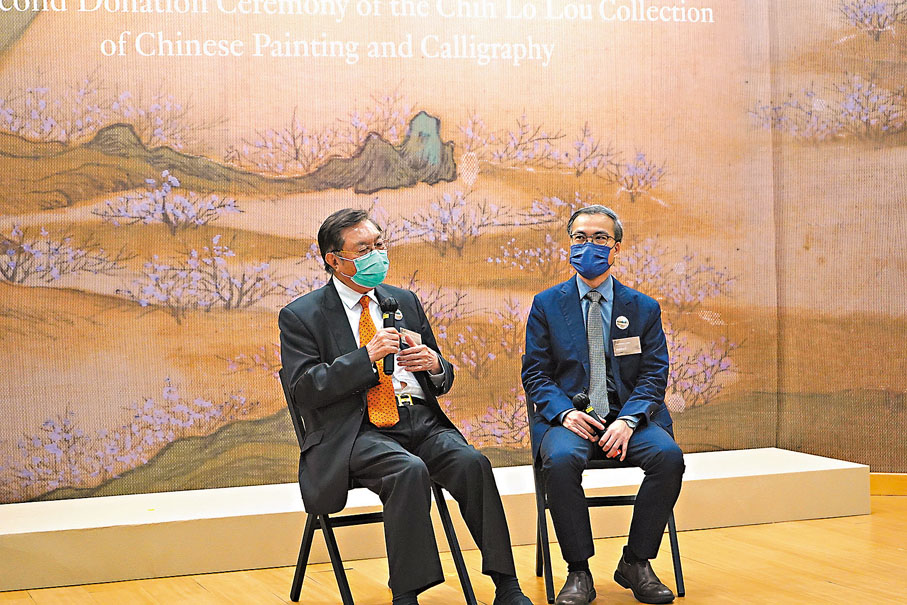 ●至樂樓主席何世柱（左）以及香港藝術館（至樂樓）館長鄧慶燊。