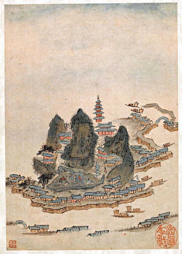 ●顛道人作品《山水冊》。