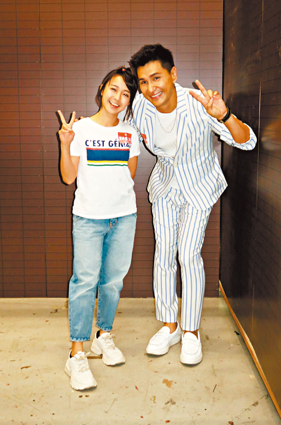 ●陳展鵬與糖妹的身高差產生特別效果。