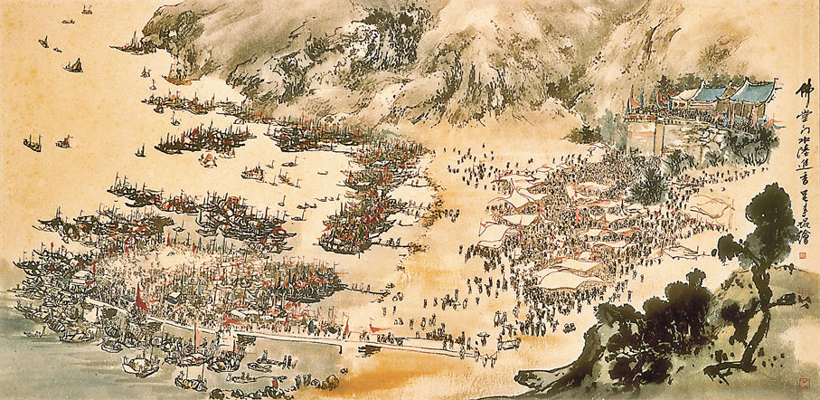 ●呂壽琨作品《天后誕》。香港藝術館提供