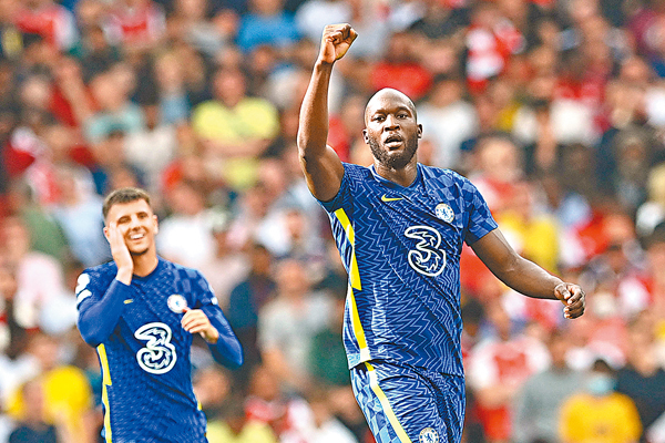 ●盧卡古重返車路士後首戰便即有「士哥」。　 法新社