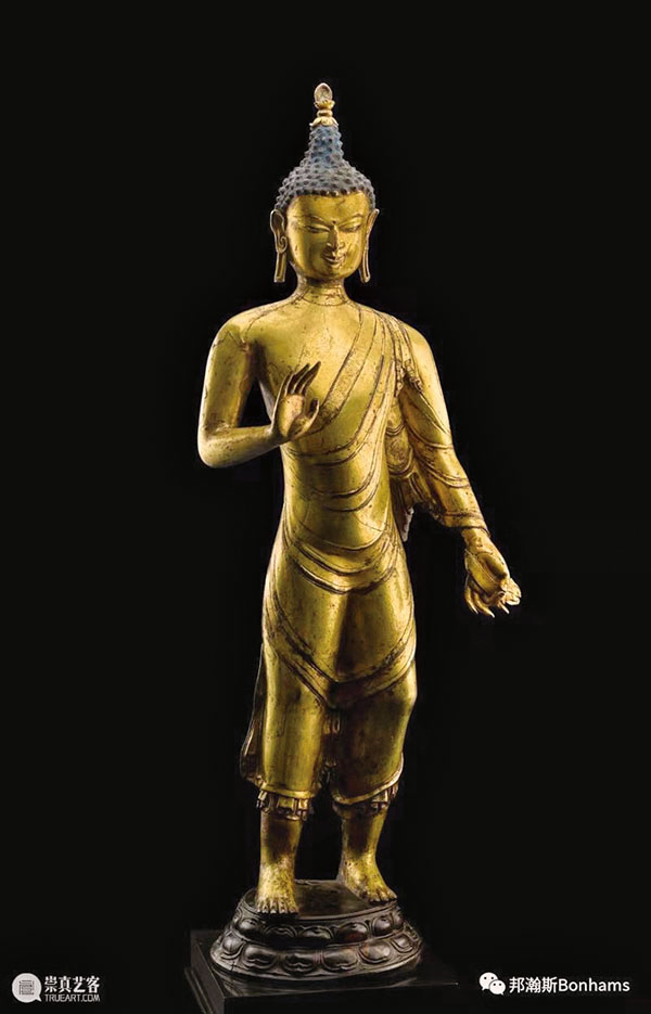■紐約邦翰斯西藏11/12世紀 銅鎏金釋迦牟尼立像