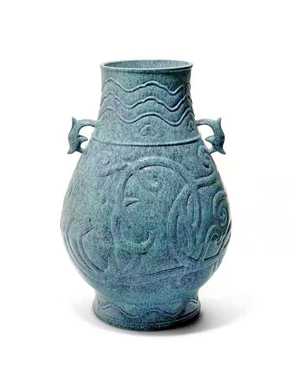 ■紐約邦翰斯乾隆 爐鈞釉雙耳壺