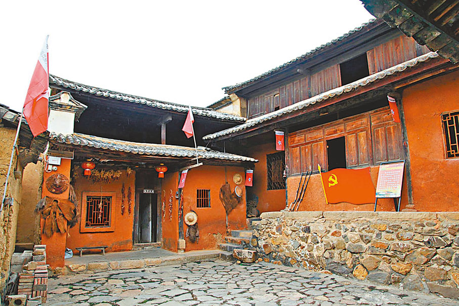 ●在當年紅軍住過的民房中復原的場景。