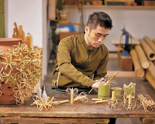 ●陳旻早前製作與Loewe合作的作品prominence。受訪者供圖