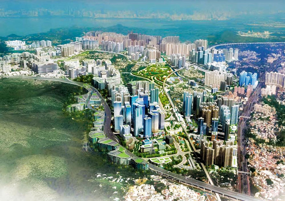 洪水橋新發區項目耗時8年做公眾諮詢。圖為洪水橋新發展區構想圖。資料圖片