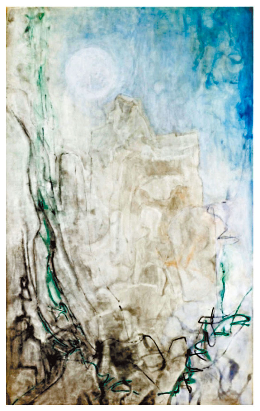 ●作品《常春藤，岩石和月亮》。