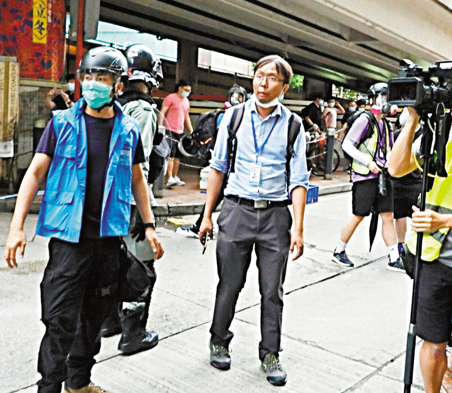 ●譚凱邦去年參與反國安法非法集結,出現在銅鑼灣街頭。 資料圖片