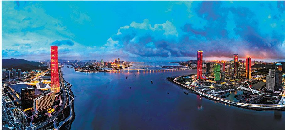 ●橫琴粵澳深度合作區加速建設。圖為橫琴與澳門一衣帶水。 受訪者供圖