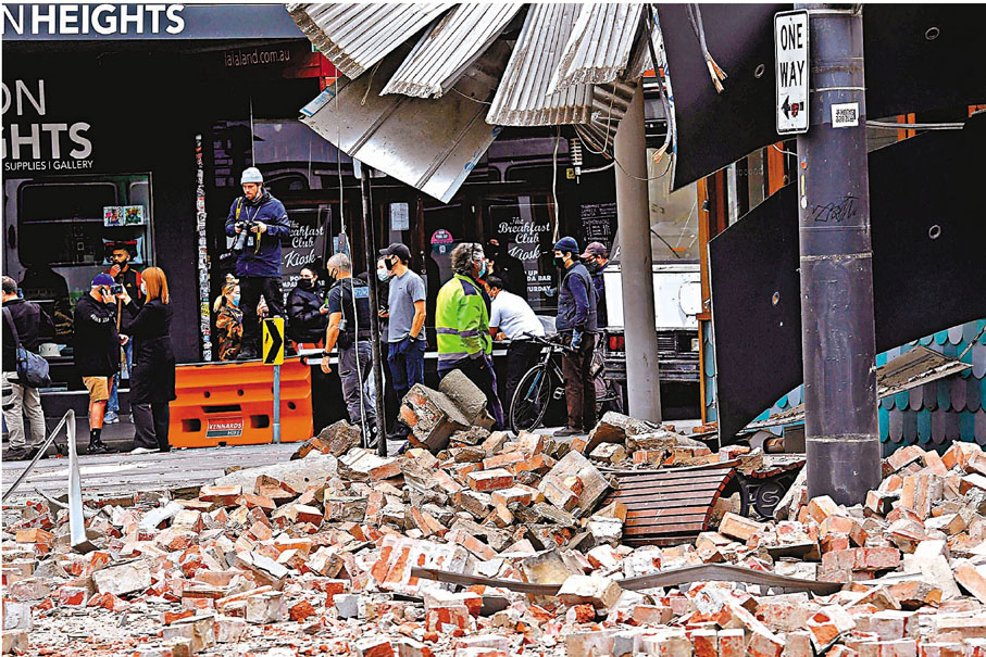 ● 墨爾本市內建築物受損。 法新社