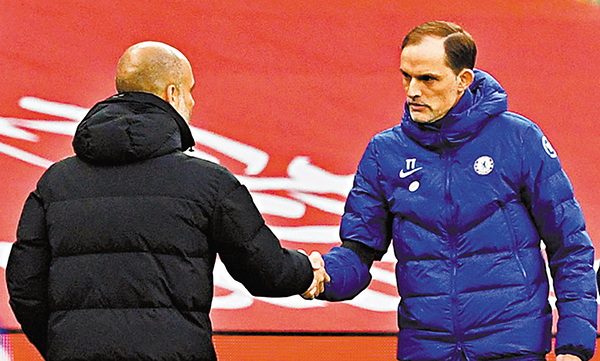 ●杜曹（右）領軍三度擊敗哥迪奧拿。  路透社