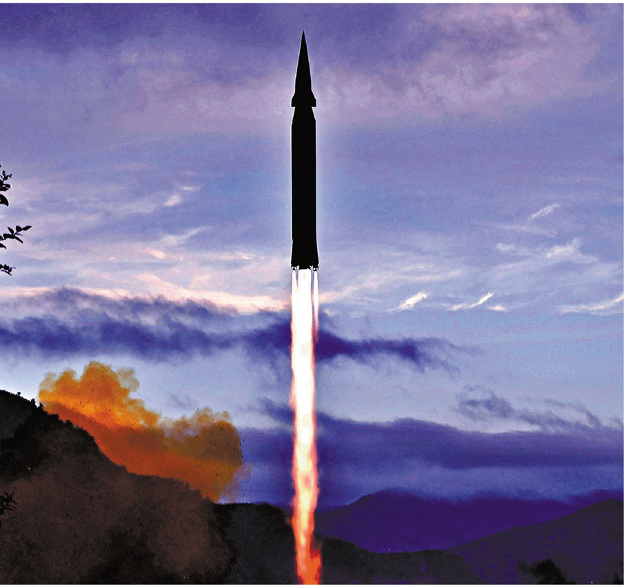 ●朝鮮發射新研發的「火星-8」型高超音速導彈。 路透社