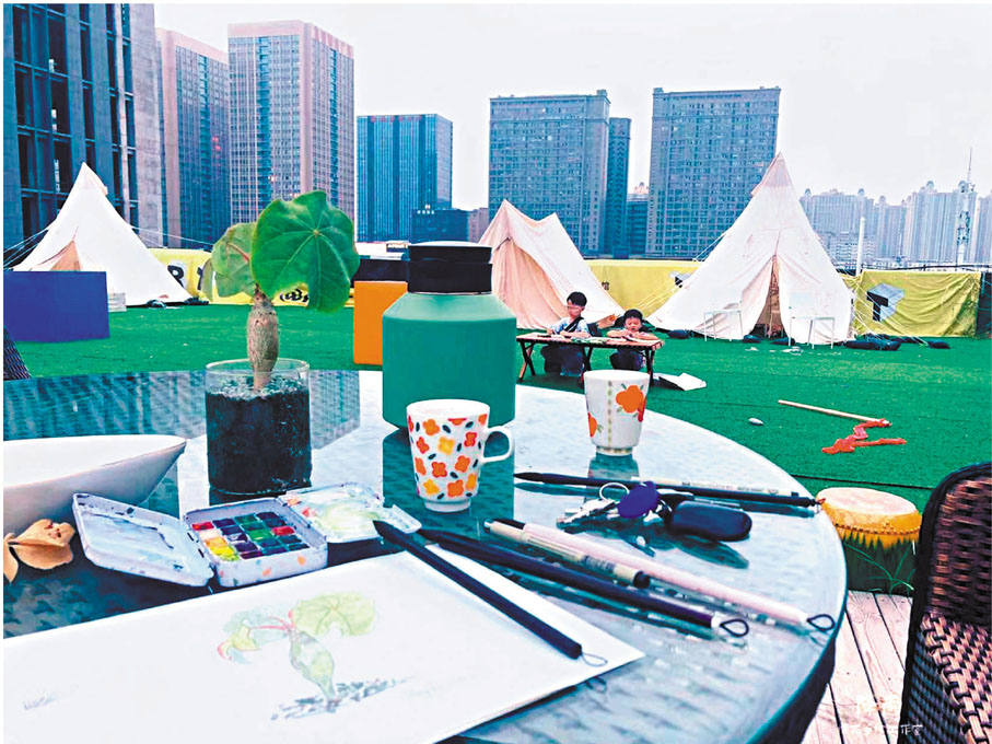 ●在家門口露營，聽一聽真實的城市聲音。 受訪者供圖