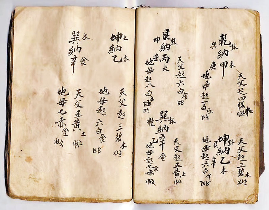 ●傳統建築設計圖紙，尺寸皆用蘇州碼標註，其中「天父」為屋頂，「地母」為地基。