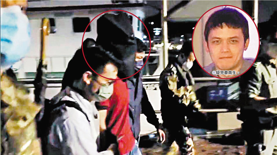 警方派員加強南丫島巡邏，至昨天晚上拘捕疑犯（紅圈）。